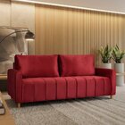 Sofá Amelie 3 Lugares Em Veludo Yescasa Vermelho