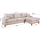 Sofá Amsterdã Living Com Chaise 3 Lugares Revestido Linho Bas