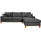 Sofá Amsterdã Living Com Chaise 3 Lugares Revestido Linho Bas