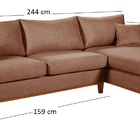 Sofá Amsterdã Living Com Chaise 3 Lugares Revestido Linho Bas