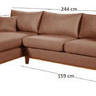 Sofá Amsterdã Living Com Chaise Em Linho Essencial Estofados