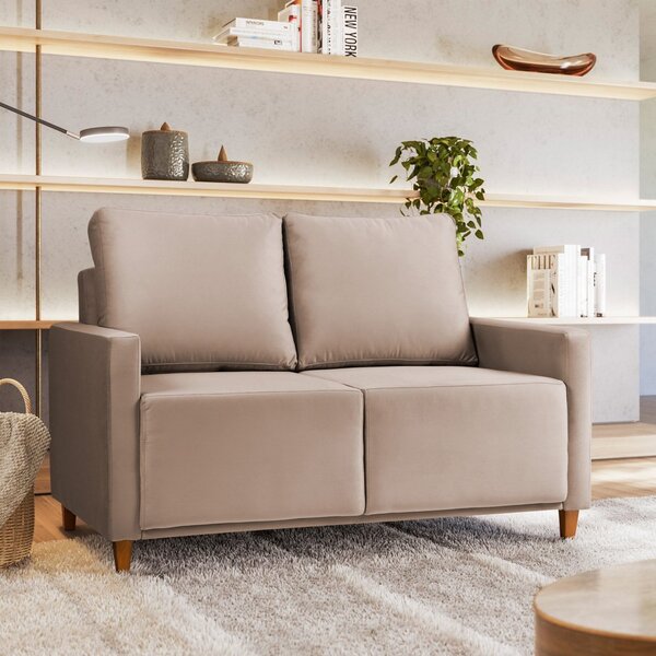 Sofá Angela 2 Lugares Em Suede Yescasa   Castor