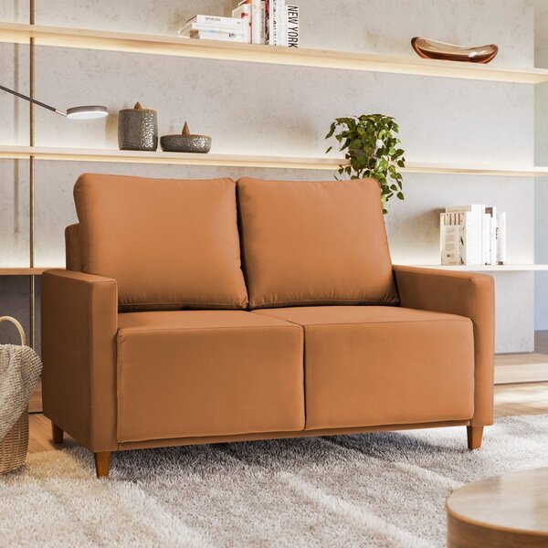 Sofá Angela 2 Lugares Em Veludo Yescasa Terracota