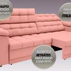 Sofá Apollo 2,00m Assento Retrátil E Reclinável Velosuede Ros