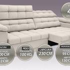 Sofá Apollo 2,30m Retrátil E Reclinável Velosuede Areia - Net