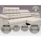 Sofá Apollo 2,30m Retrátil E Reclinável Velosuede Areia - Net