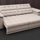 Sofá Apollo 2,30m Retrátil E Reclinável Velosuede Areia - Net