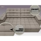 Sofá Apollo 2,30m Retrátil E Reclinável Velosuede Bege - Nets