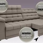 Sofá Apollo 2,30m Retrátil E Reclinável Velosuede Bege - Nets