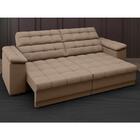 Sofá Apollo 2,30m Retrátil E Reclinável Velosuede Capuccino