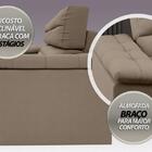 Sofá Apollo 2,30m Retrátil E Reclinável Velosuede Capuccino