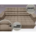 Sofá Apollo 2,30m Retrátil E Reclinável Velosuede Capuccino