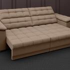 Sofá Apollo 2,30m Retrátil E Reclinável Velosuede Capuccino