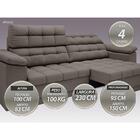 Sofá Apollo 2,30m Retrátil E Reclinável Velosuede Marrom - Ne