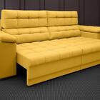 Sofá Apollo 2,50m Retrátil E Reclinável Velosuede Canário - N