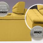 Sofá Apollo 2,50m Retrátil E Reclinável Velosuede Canário - N