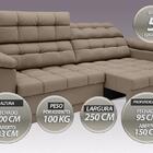 Sofá Apollo 2,50m Retrátil E Reclinável Velosuede Capuccino