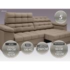 Sofá Apollo 2,50m Retrátil E Reclinável Velosuede Capuccino