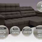 Sofá Apollo 2,50m Retrátil E Reclinável Velosuede Chocolate