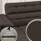 Sofá Apollo 2,50m Retrátil E Reclinável Velosuede Chocolate