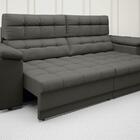 Sofá Apollo 2,50m Retrátil E Reclinável Velosuede Cinza - Net