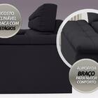 Sofá Apollo 2,50m Retrátil E Reclinável Velosuede Preto - Net