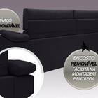 Sofá Apollo 2,50m Retrátil E Reclinável Velosuede Preto - Net