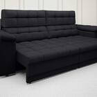 Sofá Apollo 2,50m Retrátil E Reclinável Velosuede Preto - Net