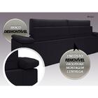 Sofá Apollo 2,50m Retrátil E Reclinável Velosuede Preto - Net