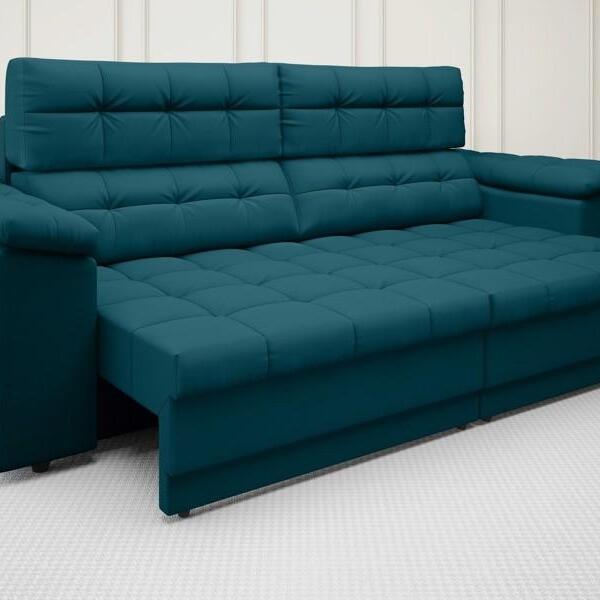 Sofá Apollo 2,50m Retrátil E Reclinável Velosuede Royal - Net