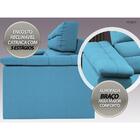 Sofá Apollo 2,50m Retrátil E Reclinável Velosuede Turquesa -