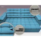 Sofá Apollo 2,50m Retrátil E Reclinável Velosuede Turquesa -