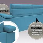 Sofá Apollo 2,50m Retrátil E Reclinável Velosuede Turquesa -