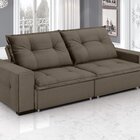 Sofá Aquarius - Retrátil / Reclinável 220 Cm- Veludo Marrom