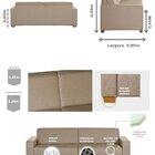 Sofá Aracaju Living Com 3 Lugares 200cm Linho Corriente Bege