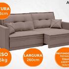 Sofá Astro 2,60m Sem Caixa, Retrátil E Reclinável Velosuede M