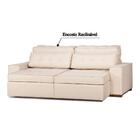 Sofá Astúrias Reclinável Com Tecido Poliéster 290 Cm - Bege M