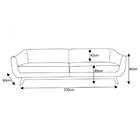 Sofá Atenas 3 Lugares 230cm Marrom