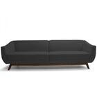 Sofá Atenas 4 Lugares 260cm Corino Preto