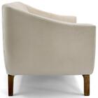 Sofá Atenas Base Madeira 02 Lugares 140 Cm Suede Areia