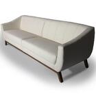 Sofá Atenas Base Madeira 04 Lugares 300 Cm Linho Bege Claro