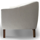 Sofá Atenas Base Madeira 04 Lugares 300 Cm Linho Bege Claro