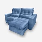 Sofá Atlanta 2 Lugares 1,90 Metros Veludo - 06 Azul