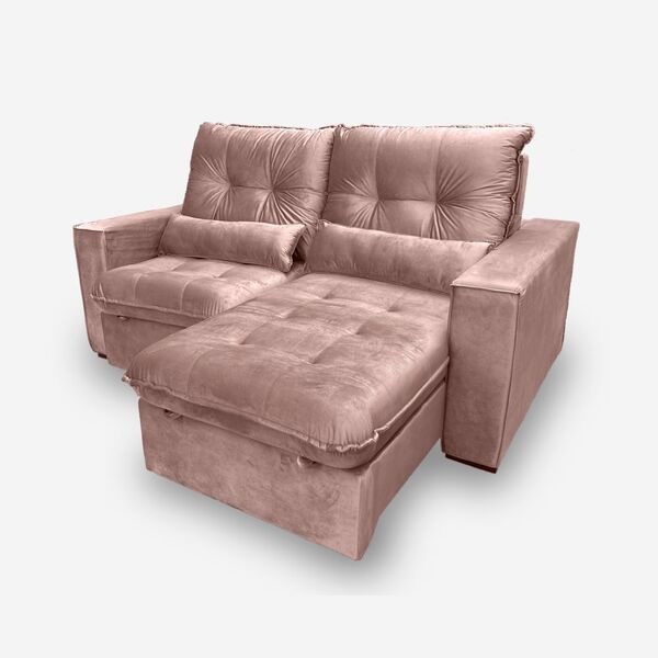 Sofá Atlanta 2 Lugares 1,90 Metros Veludo - 19 Rosa Escuro