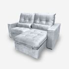 Sofá Atlanta 3 Lugares 2,10 Metros Veludo - 26 Prata