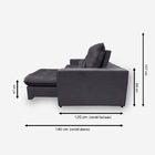 Sofá Atlanta 4 Lugares 2,30 Metros Veludo - 10 Cinza Grafite