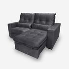 Sofá Atlanta 4 Lugares 2,30 Metros Veludo - 10 Cinza Grafite