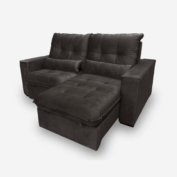 Sofá Atlanta 4 Lugares 2,50 Metros Veludo - 12 Café