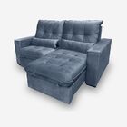 Sofá Atlanta 4 Lugares 2,50 Metros Veludo - 24 Azul Marinho