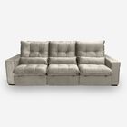 Sofá Atlanta 5 Lugares 2,60 Metros Veludo - 02 Bege